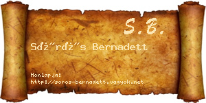 Sörös Bernadett névjegykártya
