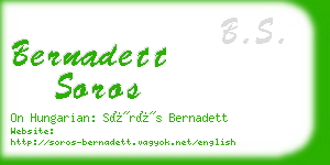 bernadett soros business card